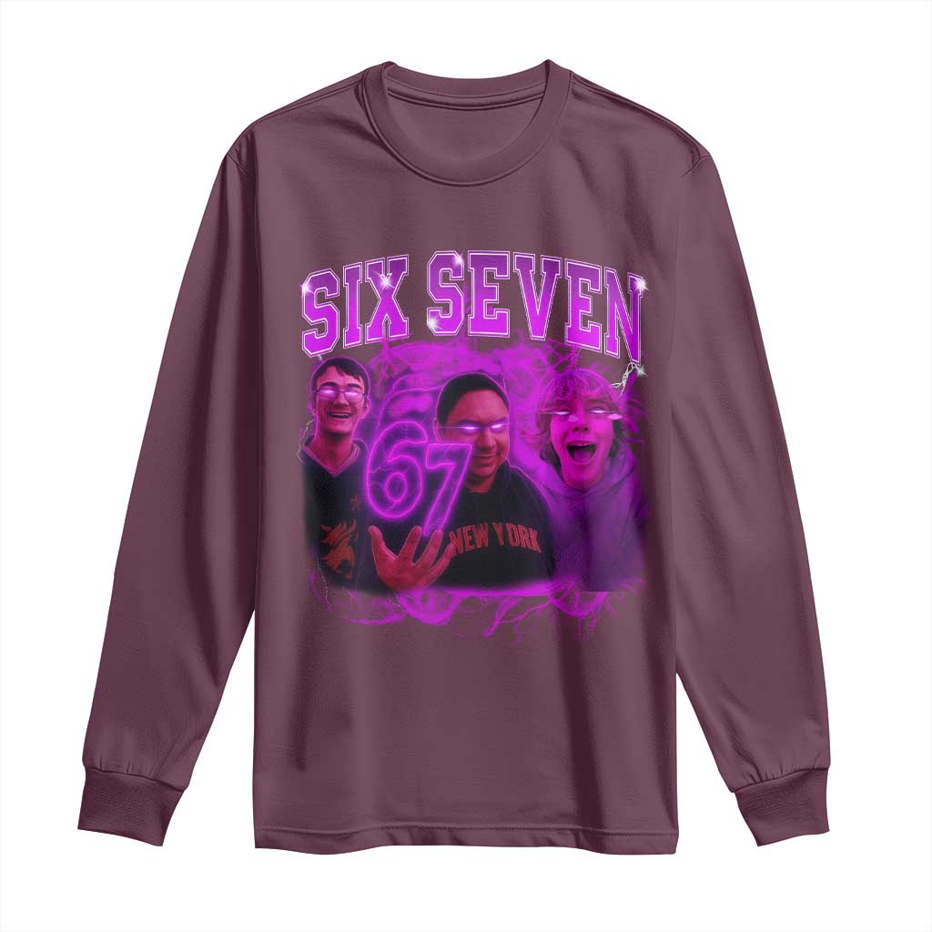 Funny Six Seven 6 7 Meme Long Sleeve Shirt The Mason 67 Kid  Bootleg Gen Alpha Slang - Wonder Print Shop
