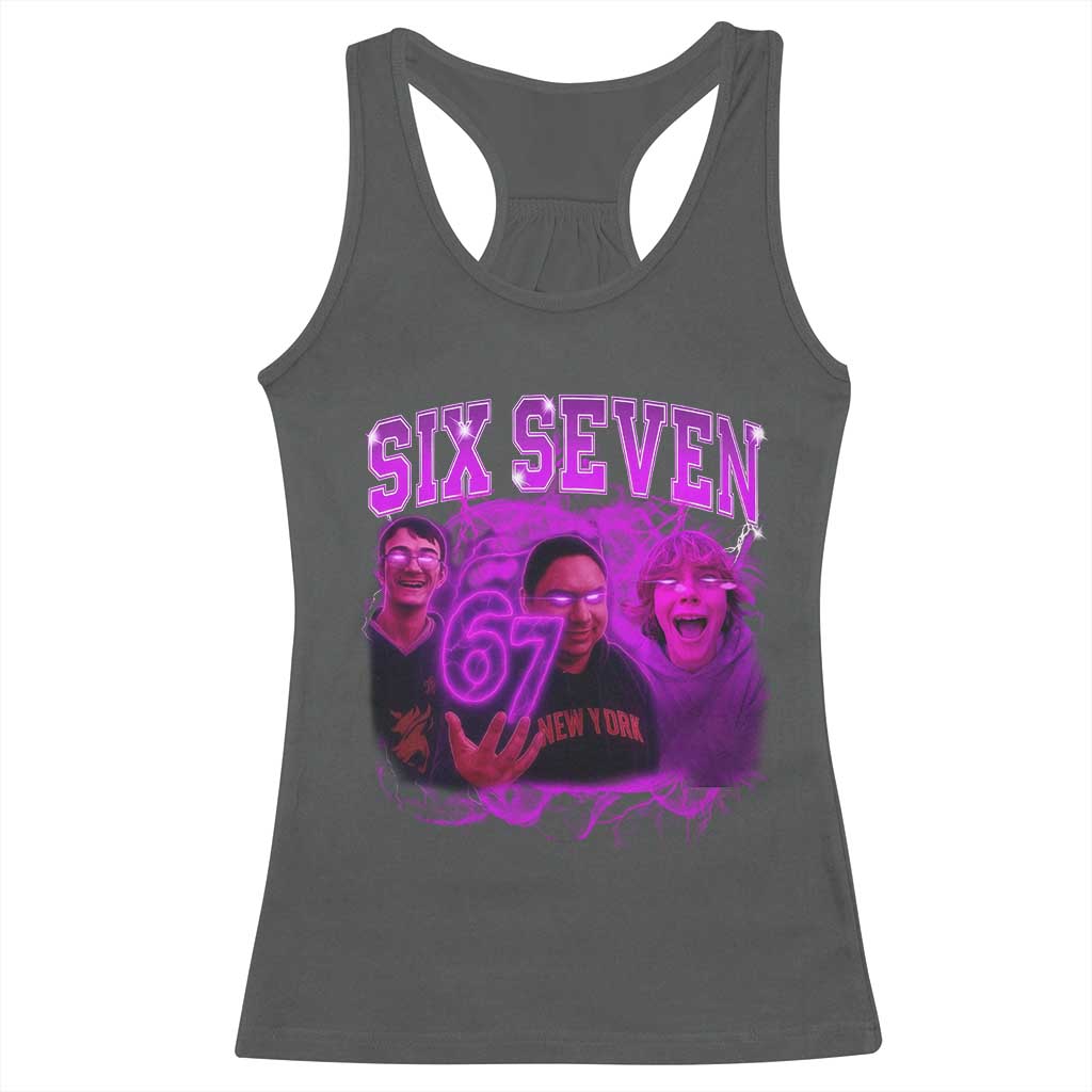 Funny Six Seven 6 7 Meme Racerback Tank Top The Mason 67 Kid  Bootleg Gen Alpha Slang - Wonder Print Shop