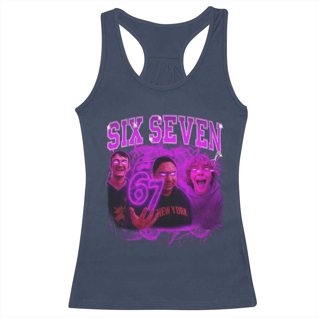Funny Six Seven 6 7 Meme Racerback Tank Top The Mason 67 Kid  Bootleg Gen Alpha Slang - Wonder Print Shop