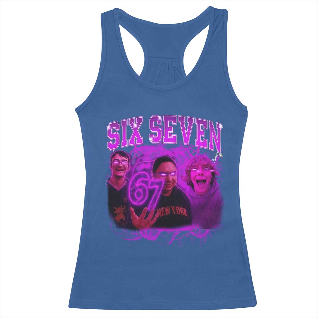 Funny Six Seven 6 7 Meme Racerback Tank Top The Mason 67 Kid  Bootleg Gen Alpha Slang - Wonder Print Shop