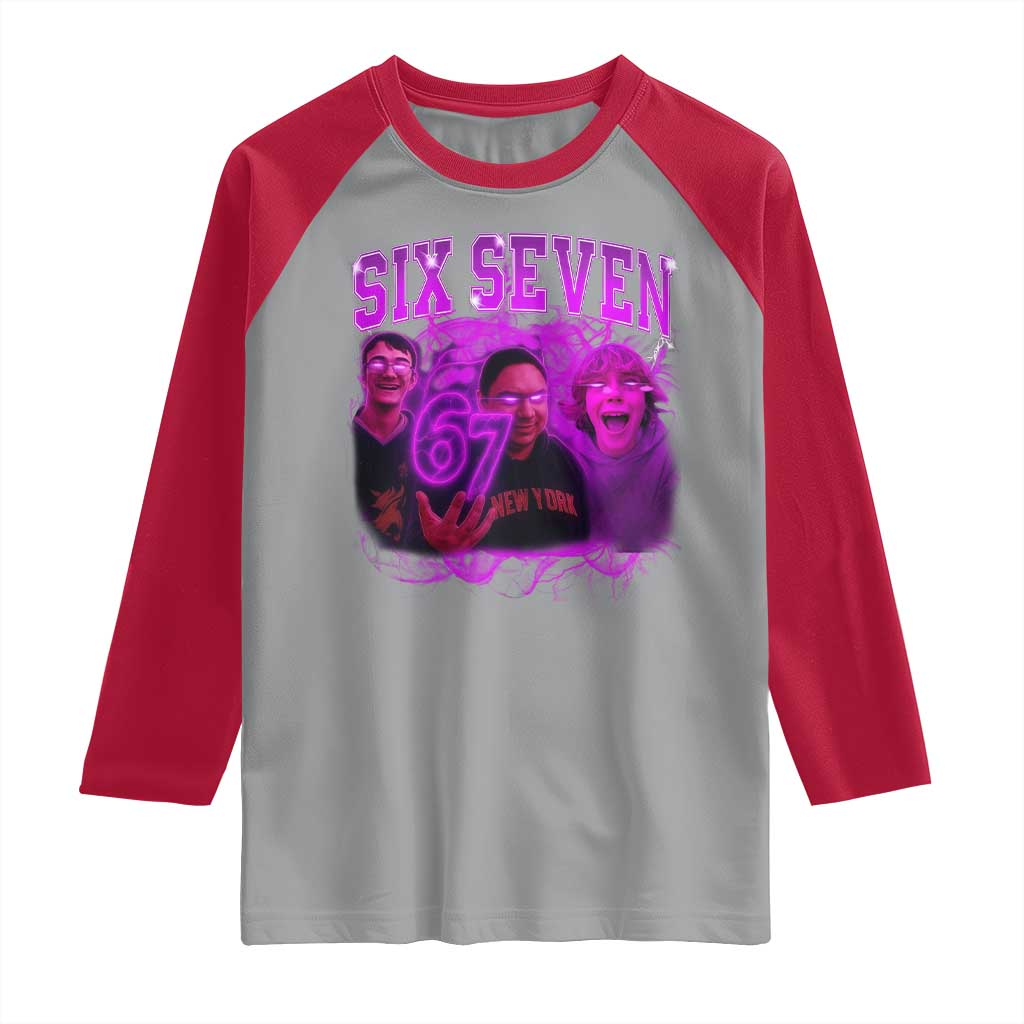 Funny Six Seven 6 7 Meme Raglan Shirt The Mason 67 Kid  Bootleg Gen Alpha Slang - Wonder Print Shop