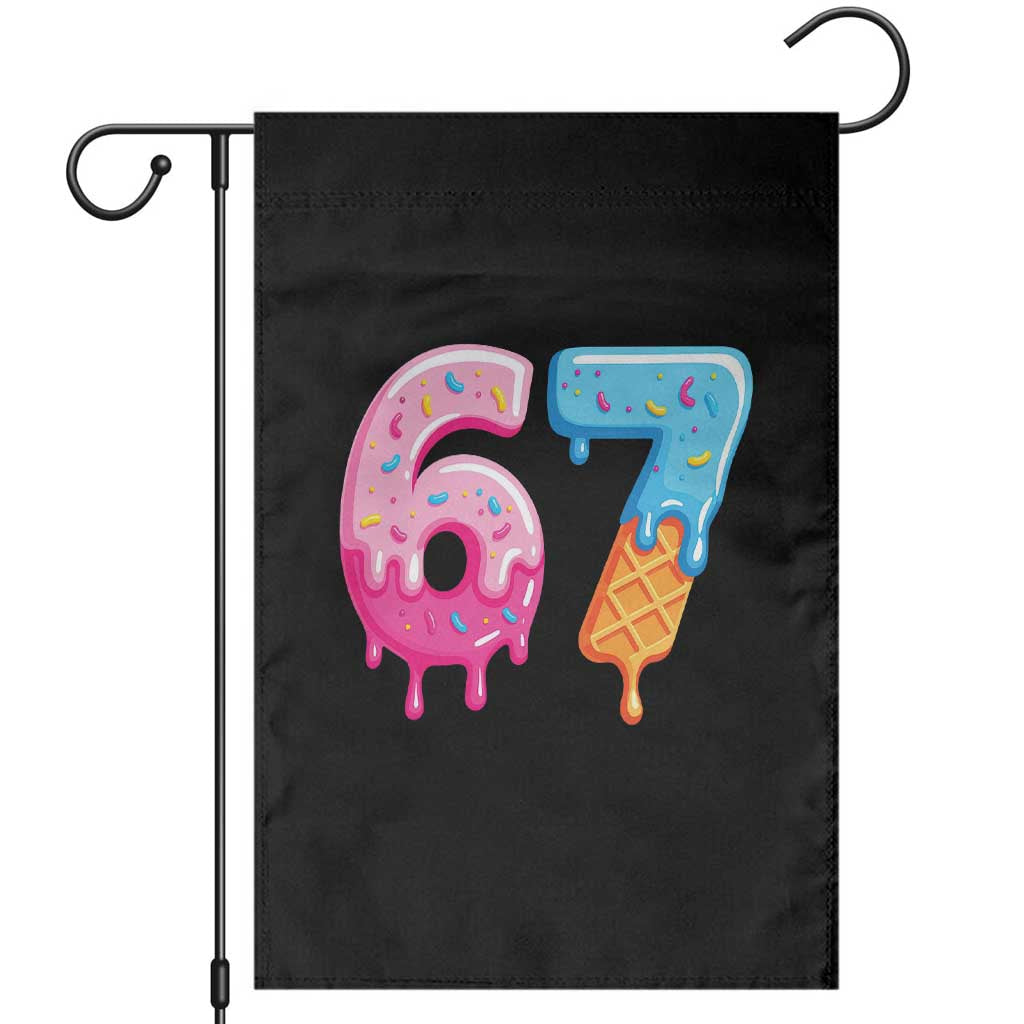 67 Ice Cream Drip Meme Garden Flag Funny Six Seven Gen Alpha Slang - Wonder Print Shop