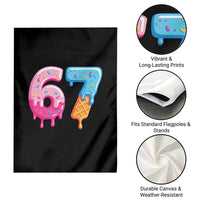 67 Ice Cream Drip Meme Garden Flag Funny Six Seven Gen Alpha Slang - Wonder Print Shop