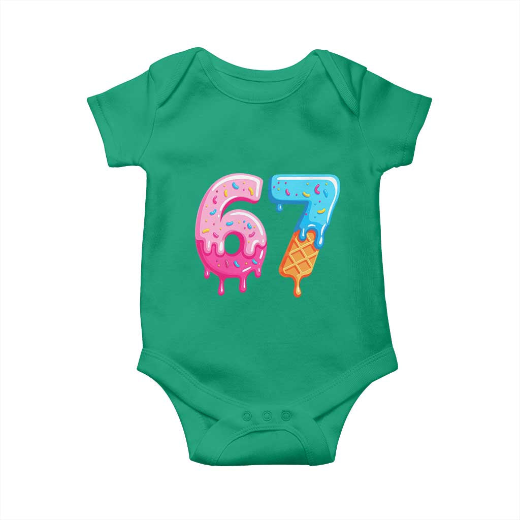 67 Ice Cream Drip Meme Baby Onesie Funny Six Seven Gen Alpha Slang - Wonder Print Shop