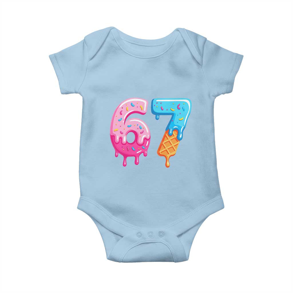 67 Ice Cream Drip Meme Baby Onesie Funny Six Seven Gen Alpha Slang - Wonder Print Shop
