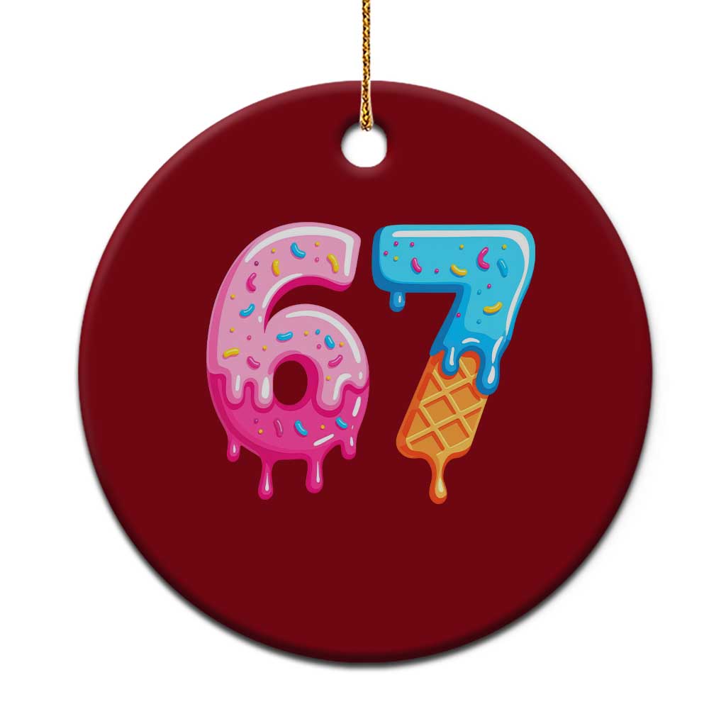 67 Ice Cream Drip Meme Ceramic Ornament Funny Six Seven Gen Alpha Slang - Wonder Print Shop