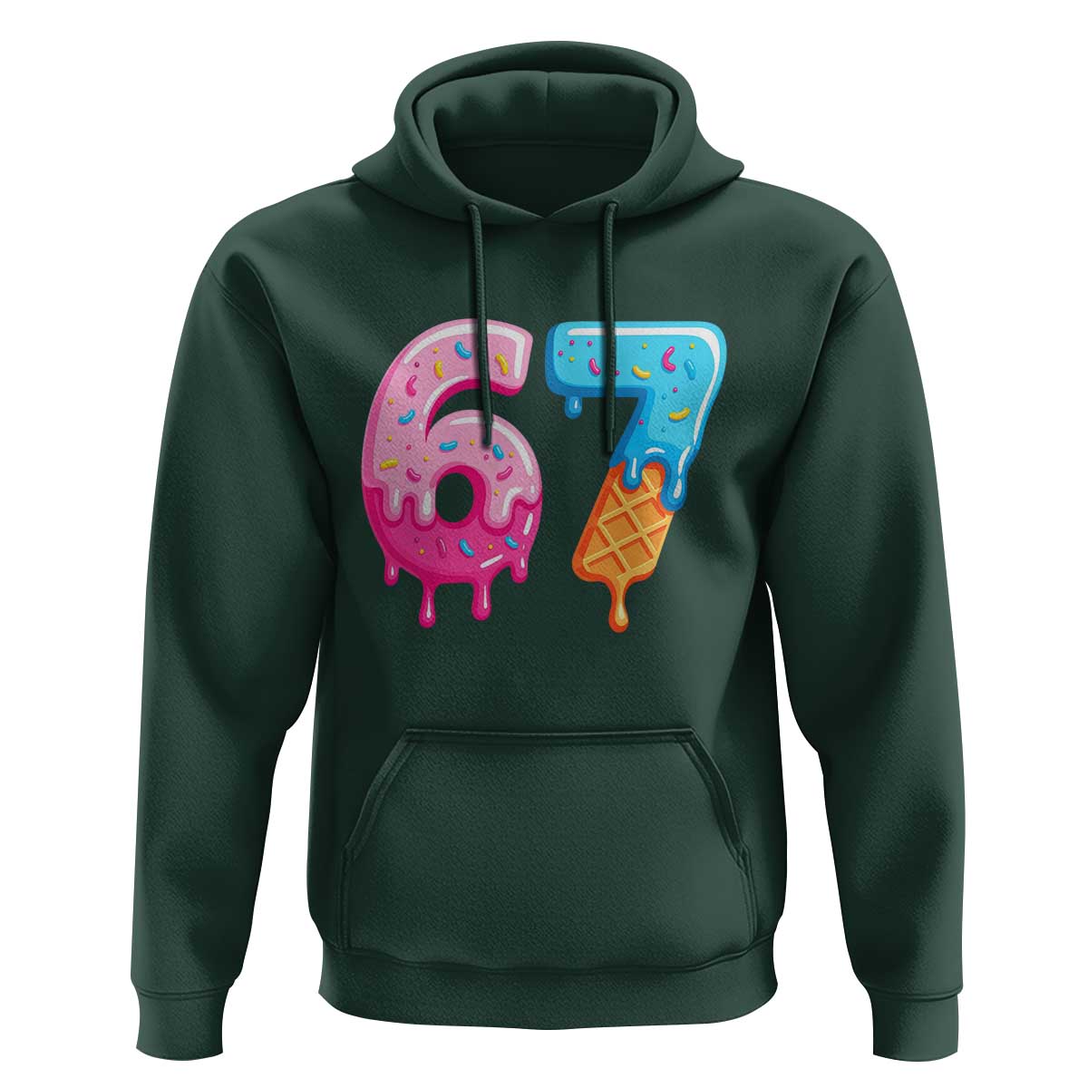 67 Ice Cream Drip Meme Hoodie Funny Six Seven Gen Alpha Slang - Wonder Print Shop