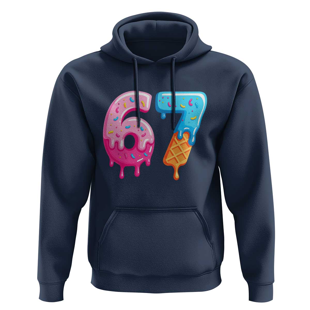 67 Ice Cream Drip Meme Hoodie Funny Six Seven Gen Alpha Slang - Wonder Print Shop