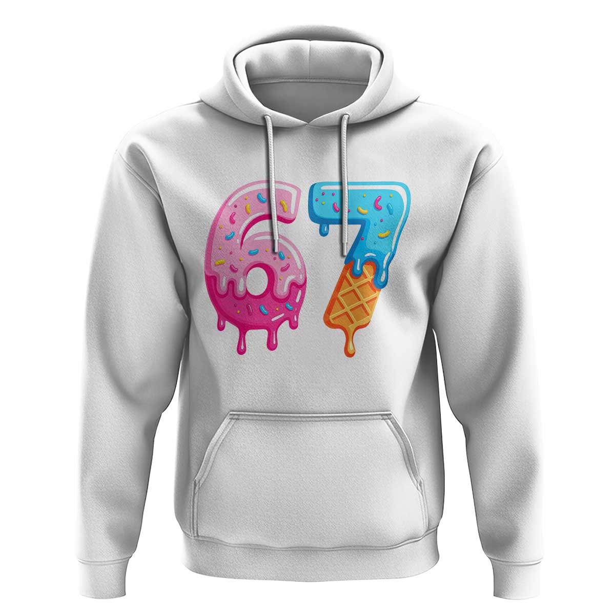67 Ice Cream Drip Meme Hoodie Funny Six Seven Gen Alpha Slang - Wonder Print Shop