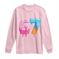 67 Ice Cream Drip Meme Long Sleeve Shirt Funny Six Seven Gen Alpha Slang - Wonder Print Shop