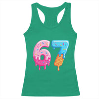67 Ice Cream Drip Meme Racerback Tank Top Funny Six Seven Gen Alpha Slang - Wonder Print Shop