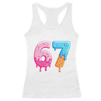67 Ice Cream Drip Meme Racerback Tank Top Funny Six Seven Gen Alpha Slang - Wonder Print Shop