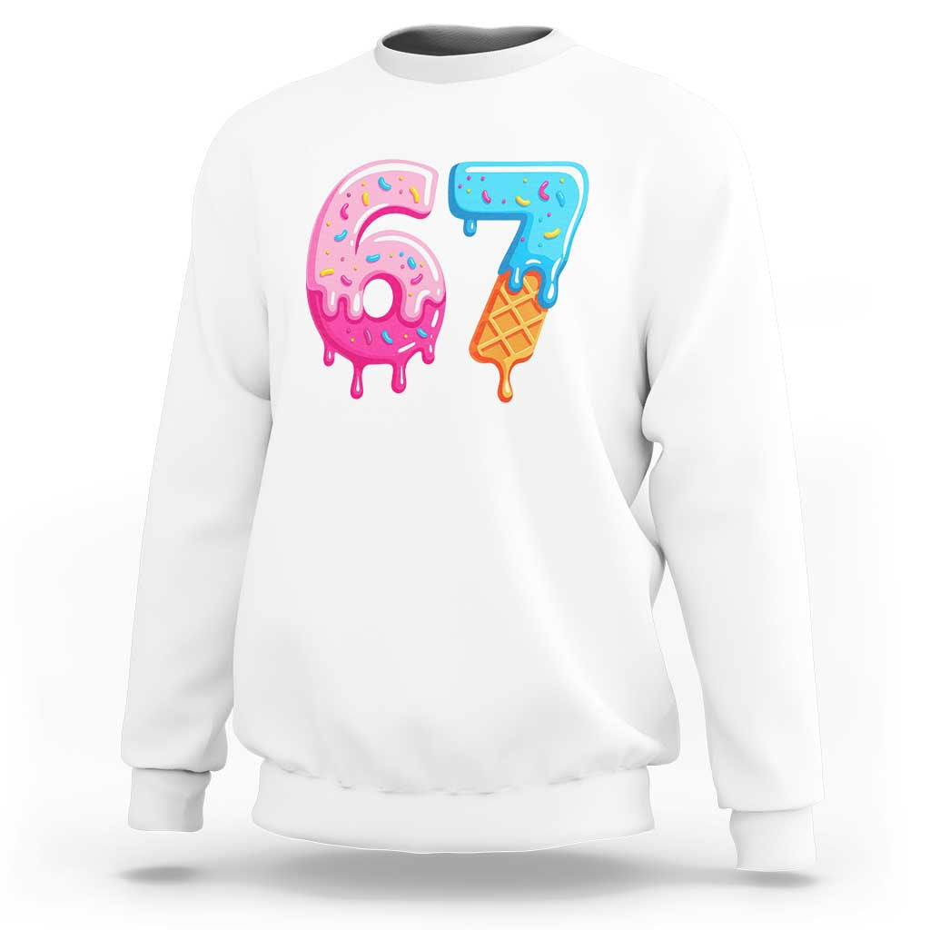 67 Ice Cream Drip Meme Sweatshirt Funny Six Seven Gen Alpha Slang - Wonder Print Shop