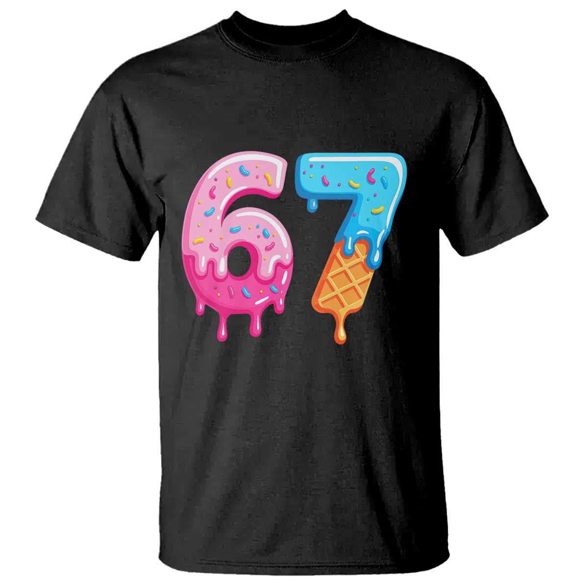 67 Ice Cream Drip Meme T Shirt Funny Six Seven Gen Alpha Slang - Wonder Print Shop