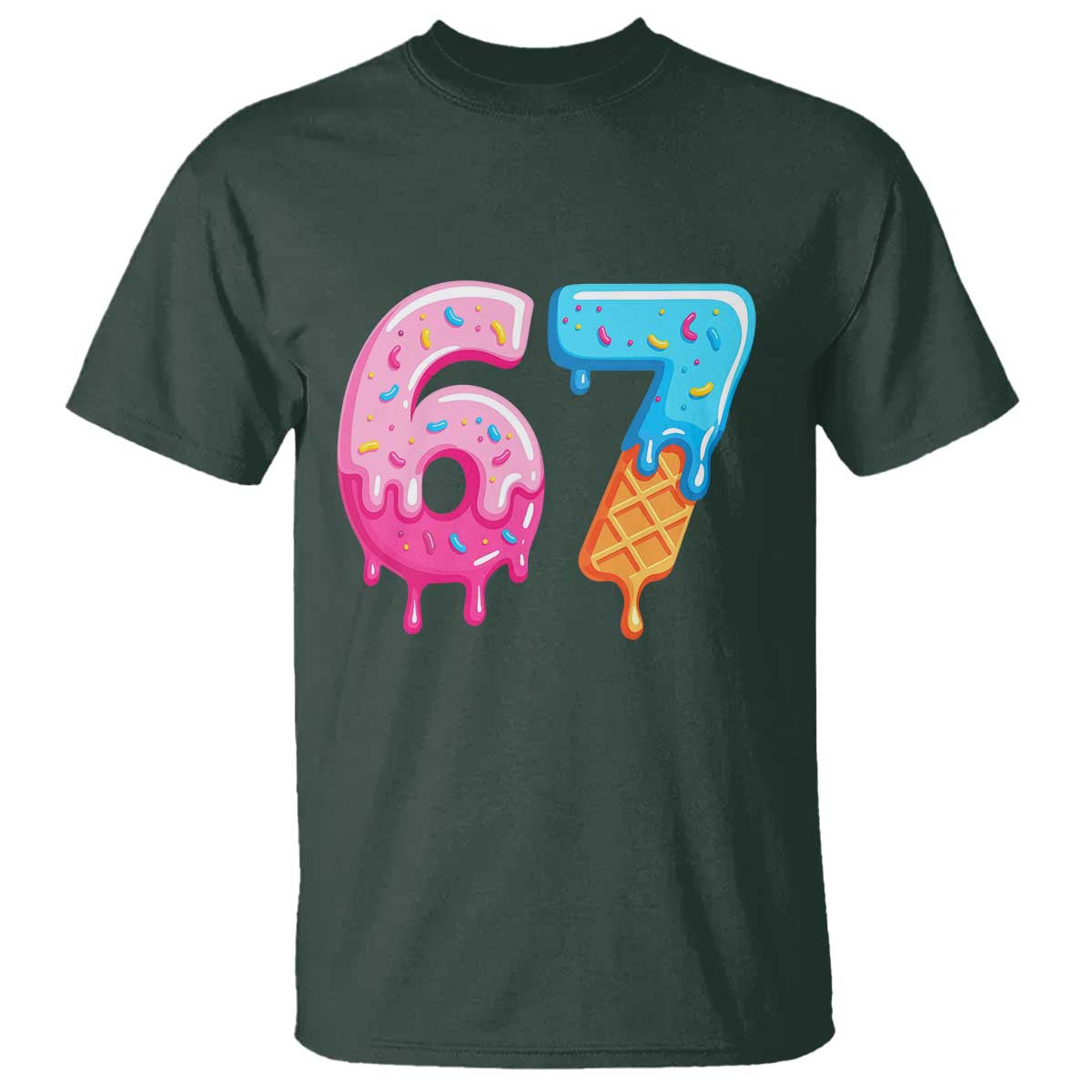 67 Ice Cream Drip Meme T Shirt Funny Six Seven Gen Alpha Slang - Wonder Print Shop