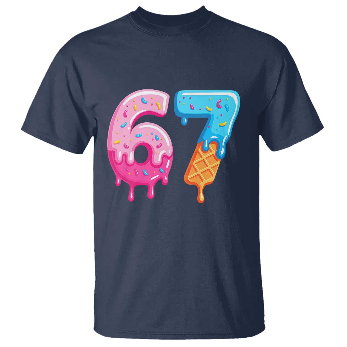 67 Ice Cream Drip Meme T Shirt Funny Six Seven Gen Alpha Slang - Wonder Print Shop