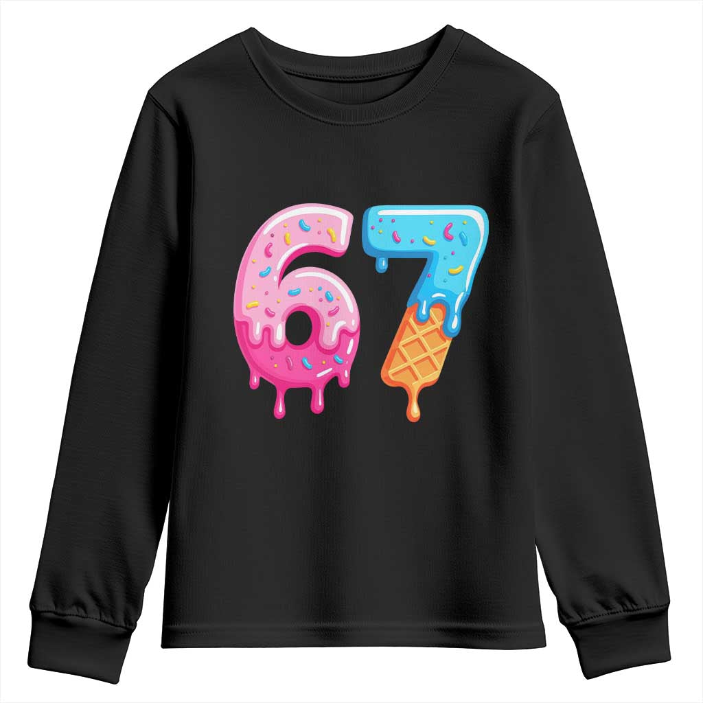 67 Ice Cream Drip Meme Youth Sweatshirt Funny Six Seven Gen Alpha Slang - Wonder Print Shop