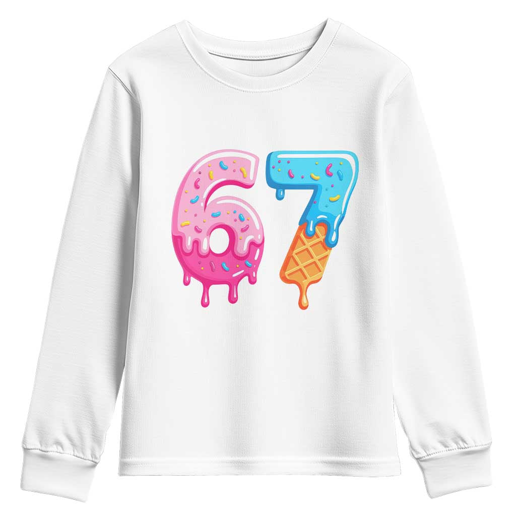 67 Ice Cream Drip Meme Youth Sweatshirt Funny Six Seven Gen Alpha Slang - Wonder Print Shop