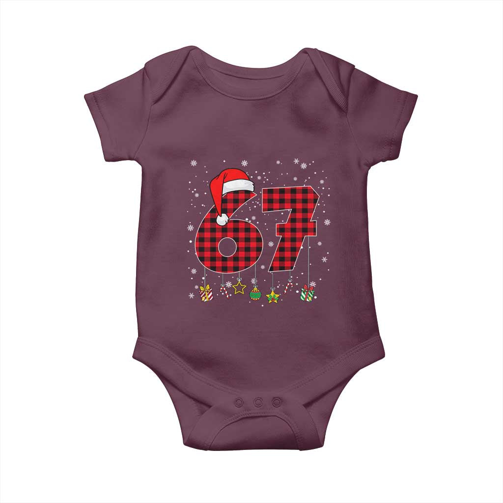 67 Christmas Baby Onesie Funny Six Seven 6 7 Meme Gen Alpha Slang - Wonder Print Shop