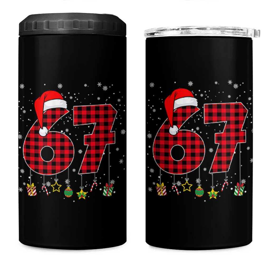 67 Christmas 4 in 1 Can Cooler Tumbler Funny Six Seven 6 7 Meme Gen Alpha Slang - Wonder Print Shop