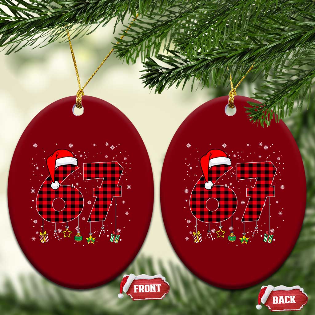 67 Christmas Ceramic Ornament Funny Six Seven 6 7 Meme Gen Alpha Slang - Wonder Print Shop