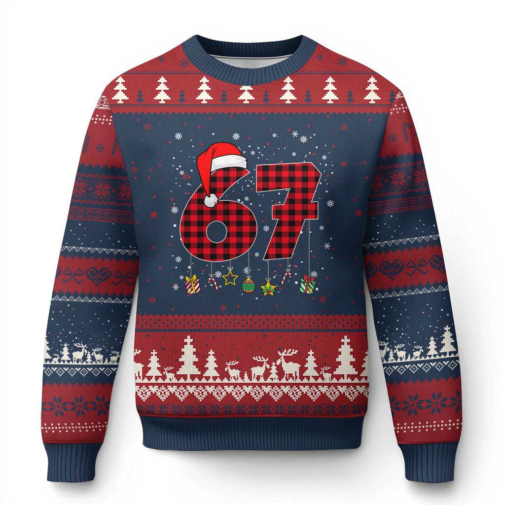 67 Xmas Ugly Christmas Sweater Funny Six Seven 6 7 Meme Gen Alpha Slang - Wonder Print Shop