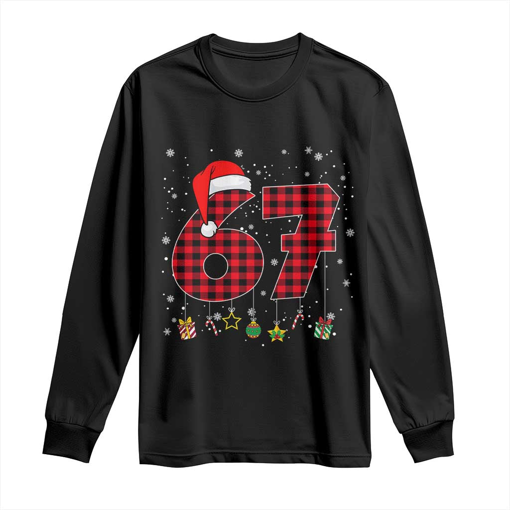 67 Christmas Long Sleeve Shirt Funny Six Seven 6 7 Meme Gen Alpha Slang - Wonder Print Shop