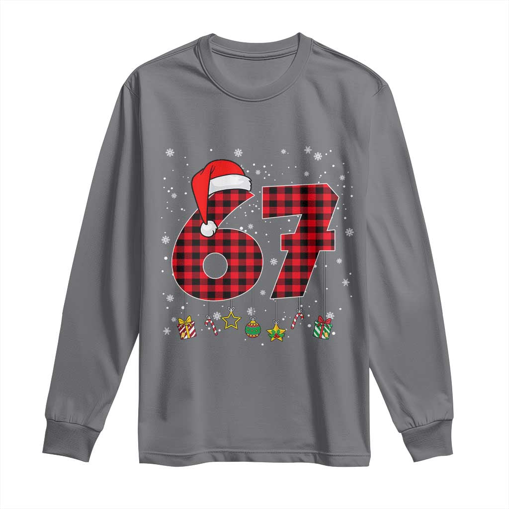 67 Christmas Long Sleeve Shirt Funny Six Seven 6 7 Meme Gen Alpha Slang - Wonder Print Shop