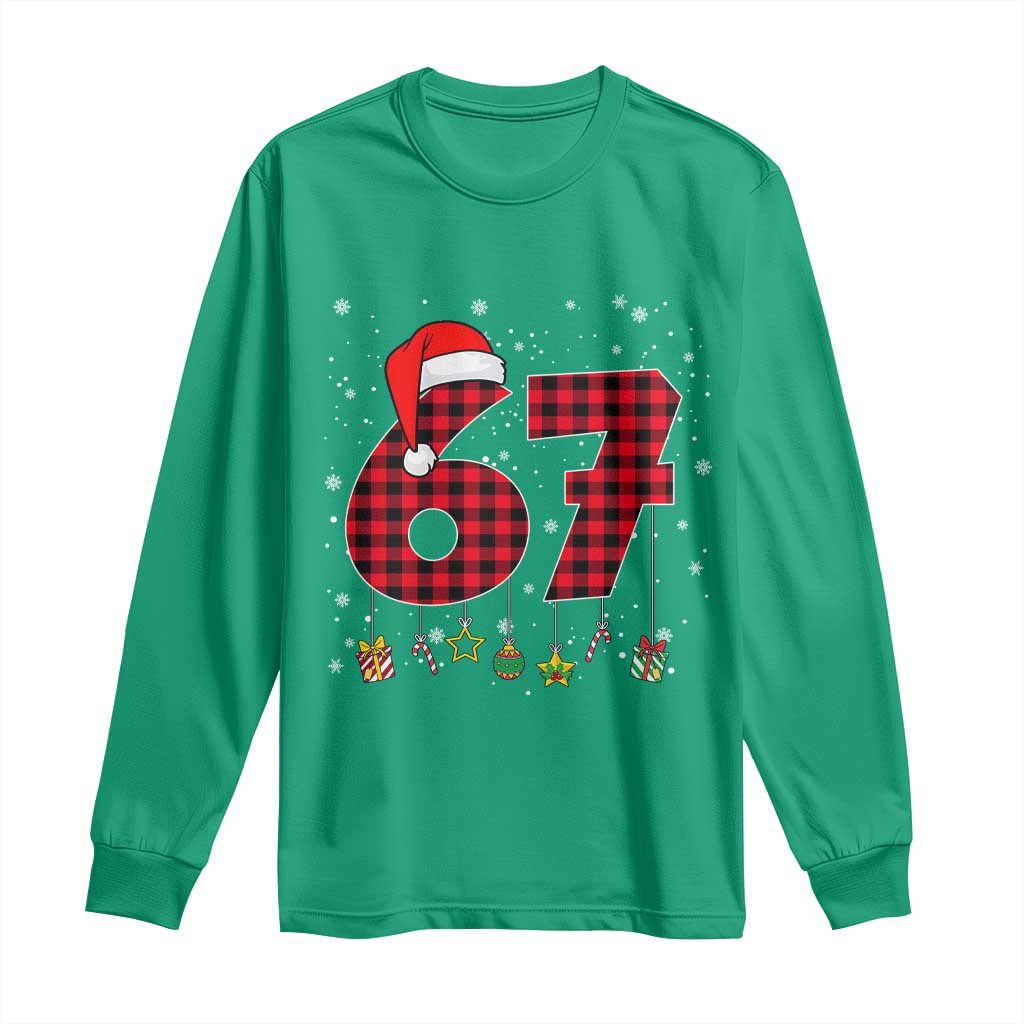 67 Christmas Long Sleeve Shirt Funny Six Seven 6 7 Meme Gen Alpha Slang - Wonder Print Shop