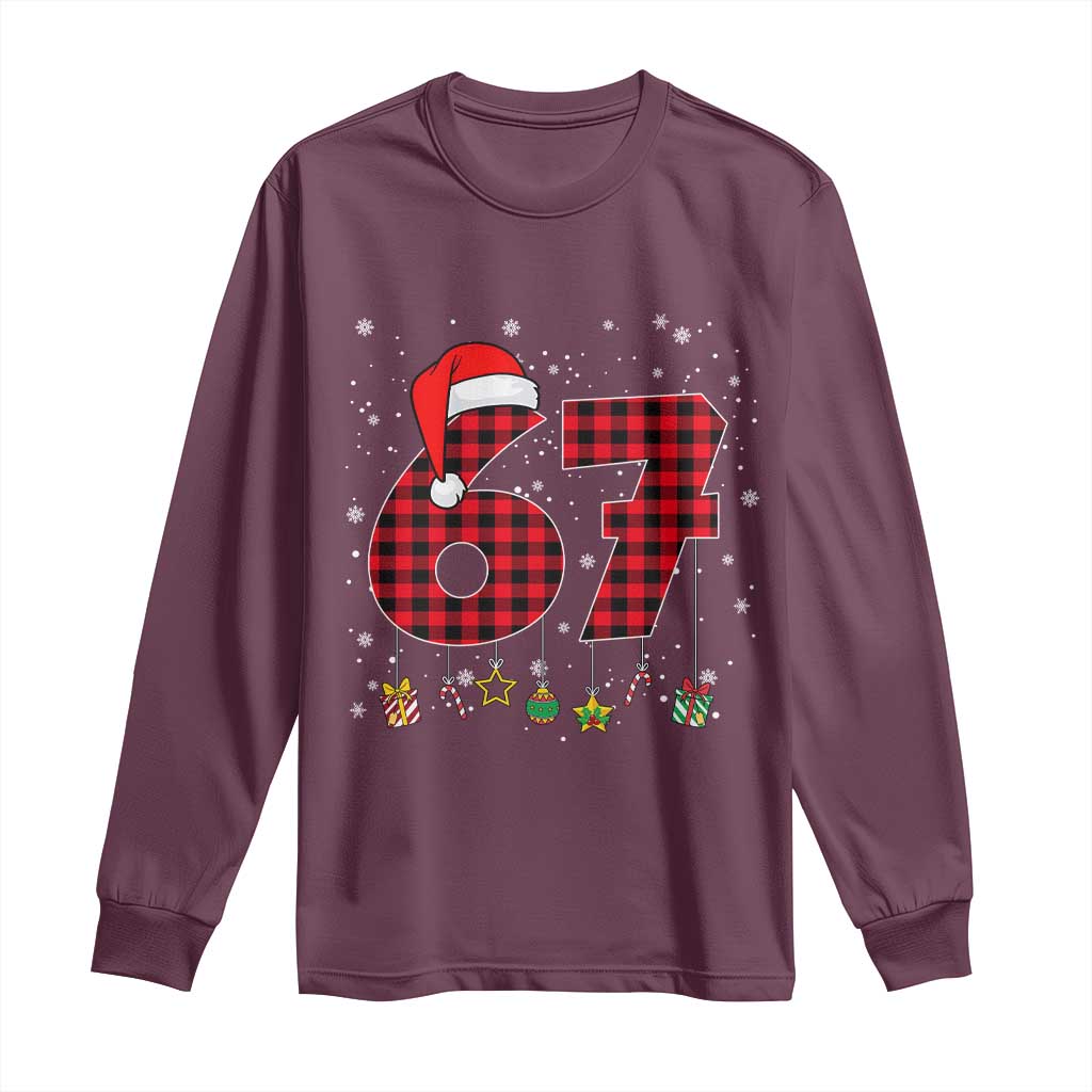 67 Christmas Long Sleeve Shirt Funny Six Seven 6 7 Meme Gen Alpha Slang - Wonder Print Shop