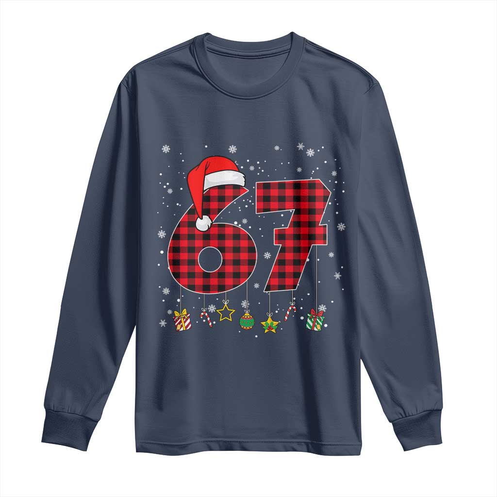 67 Christmas Long Sleeve Shirt Funny Six Seven 6 7 Meme Gen Alpha Slang - Wonder Print Shop