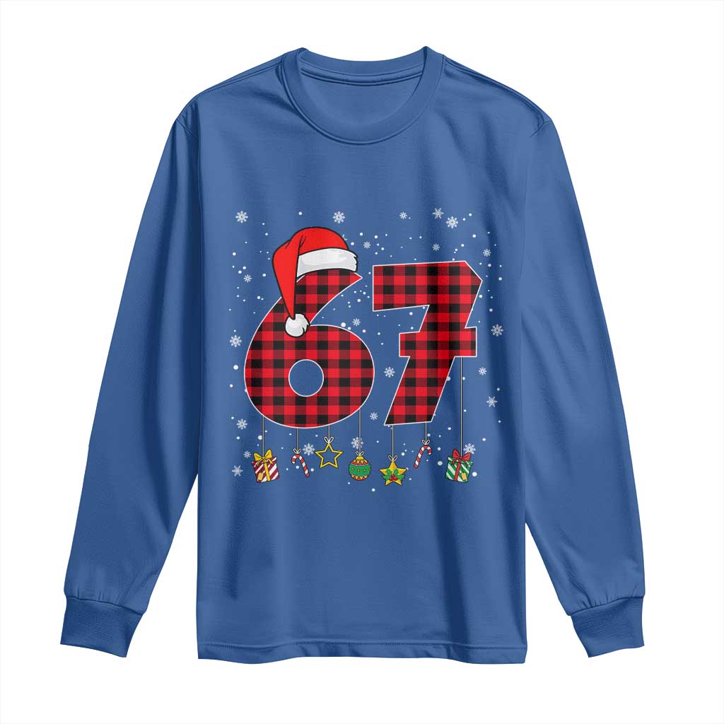 67 Christmas Long Sleeve Shirt Funny Six Seven 6 7 Meme Gen Alpha Slang - Wonder Print Shop