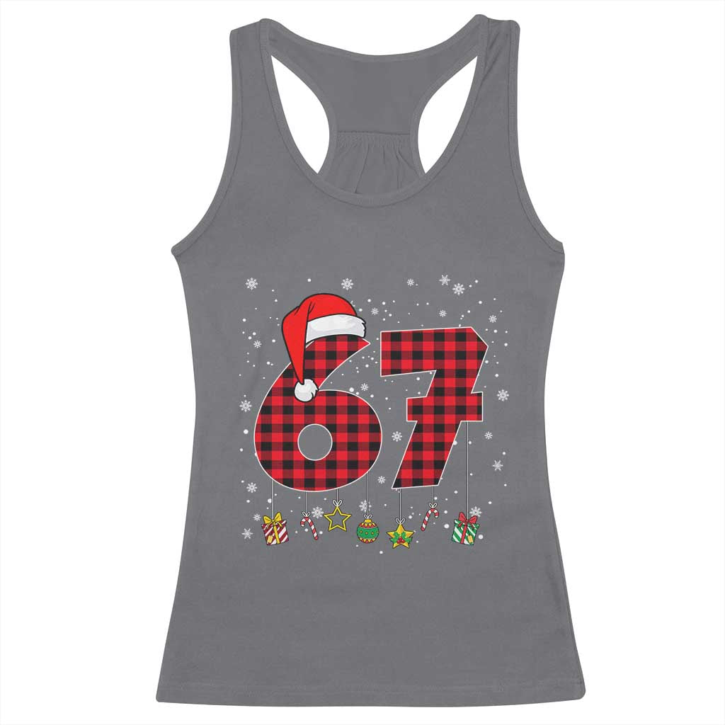 67 Christmas Racerback Tank Top Funny Six Seven 6 7 Meme Gen Alpha Slang - Wonder Print Shop