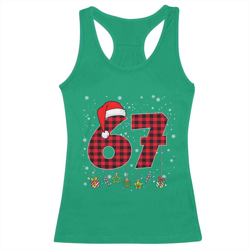 67 Christmas Racerback Tank Top Funny Six Seven 6 7 Meme Gen Alpha Slang - Wonder Print Shop