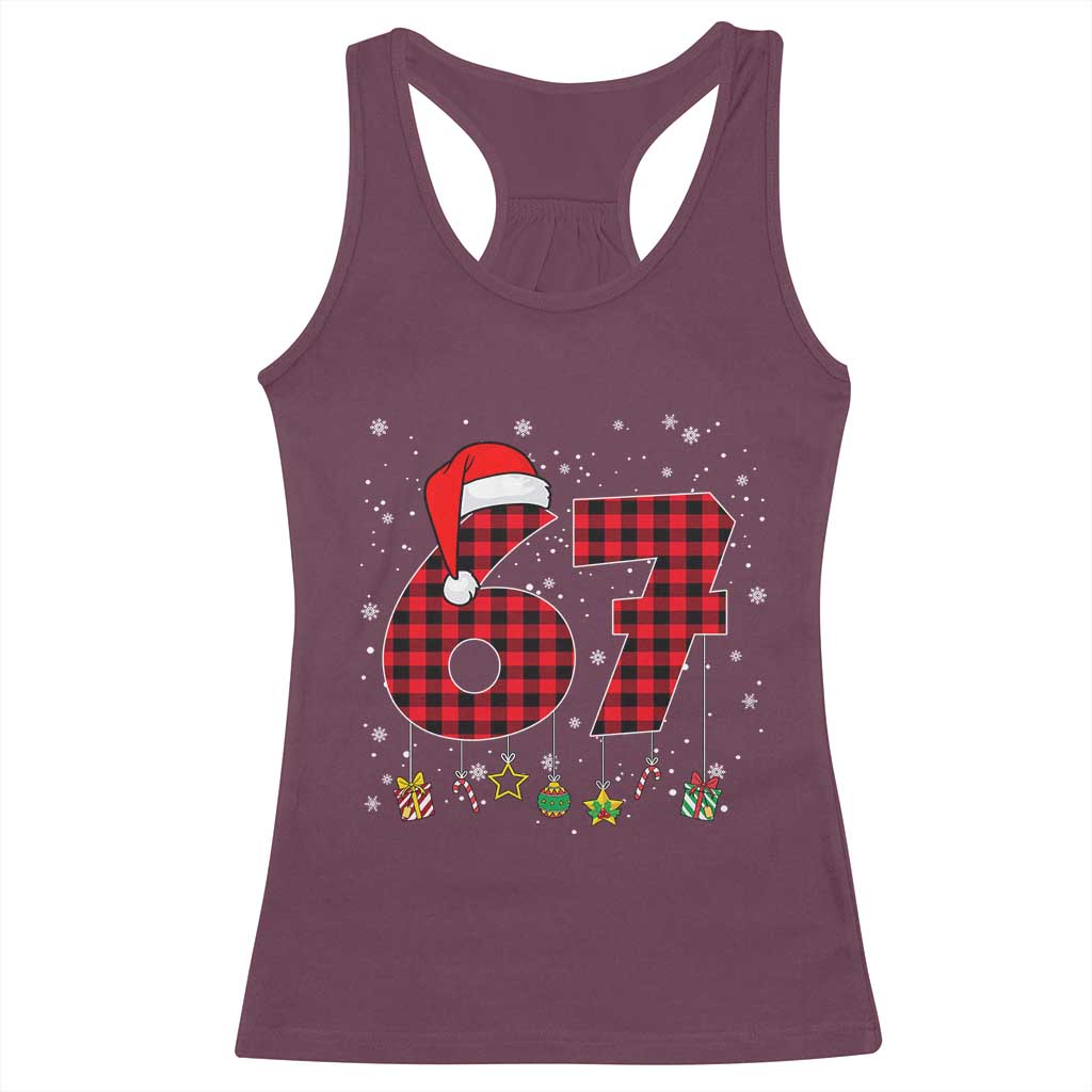 67 Christmas Racerback Tank Top Funny Six Seven 6 7 Meme Gen Alpha Slang - Wonder Print Shop