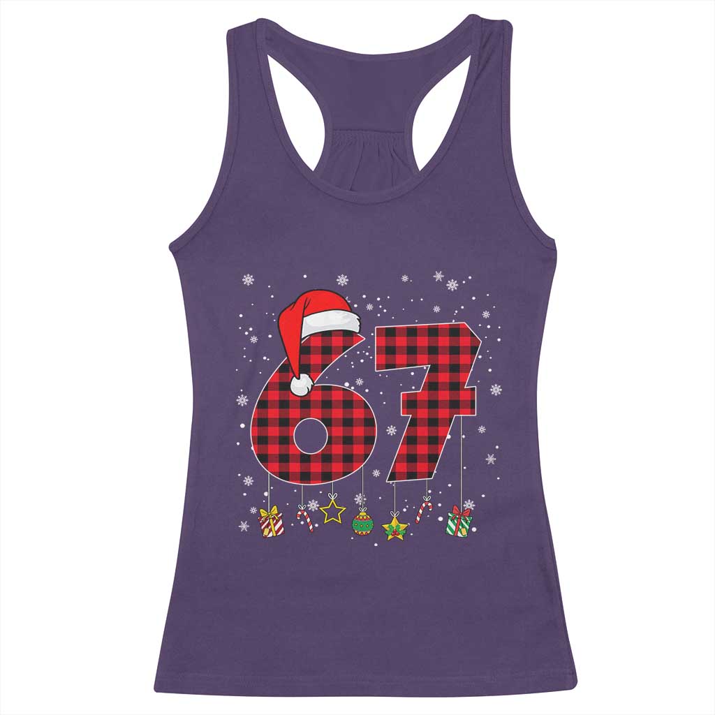 67 Christmas Racerback Tank Top Funny Six Seven 6 7 Meme Gen Alpha Slang - Wonder Print Shop