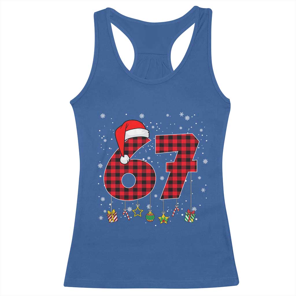 67 Christmas Racerback Tank Top Funny Six Seven 6 7 Meme Gen Alpha Slang - Wonder Print Shop