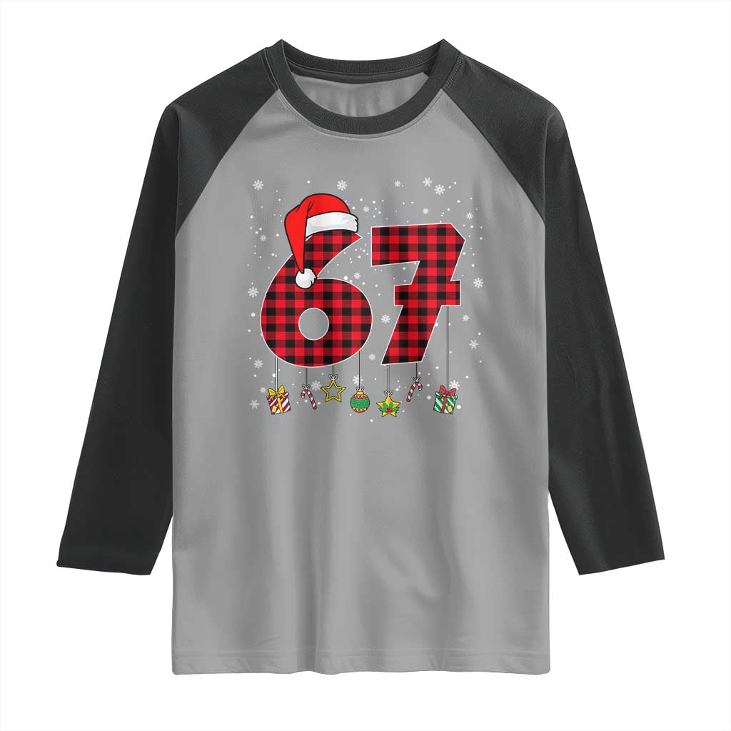 67 Christmas Raglan Shirt Funny Six Seven 6 7 Meme Gen Alpha Slang - Wonder Print Shop