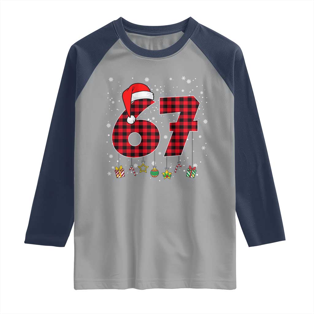 67 Christmas Raglan Shirt Funny Six Seven 6 7 Meme Gen Alpha Slang - Wonder Print Shop