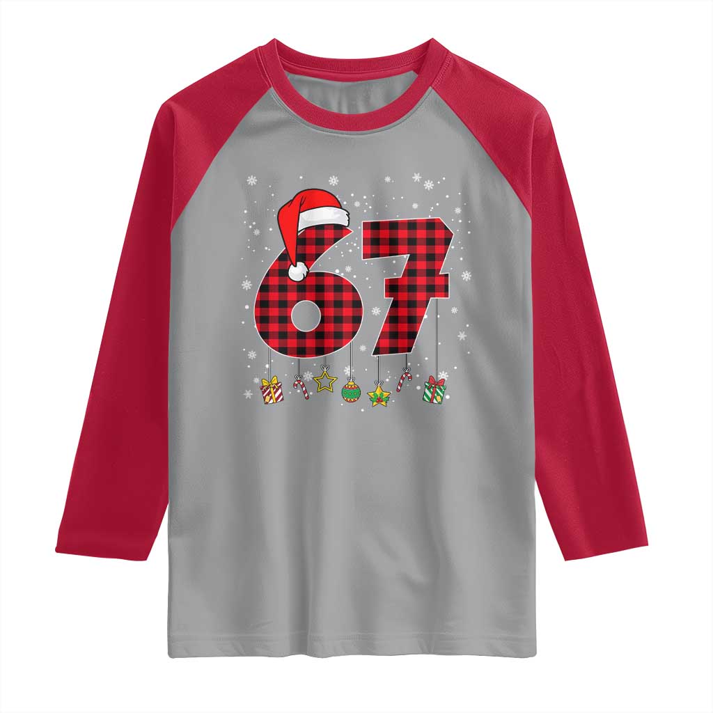 67 Christmas Raglan Shirt Funny Six Seven 6 7 Meme Gen Alpha Slang - Wonder Print Shop