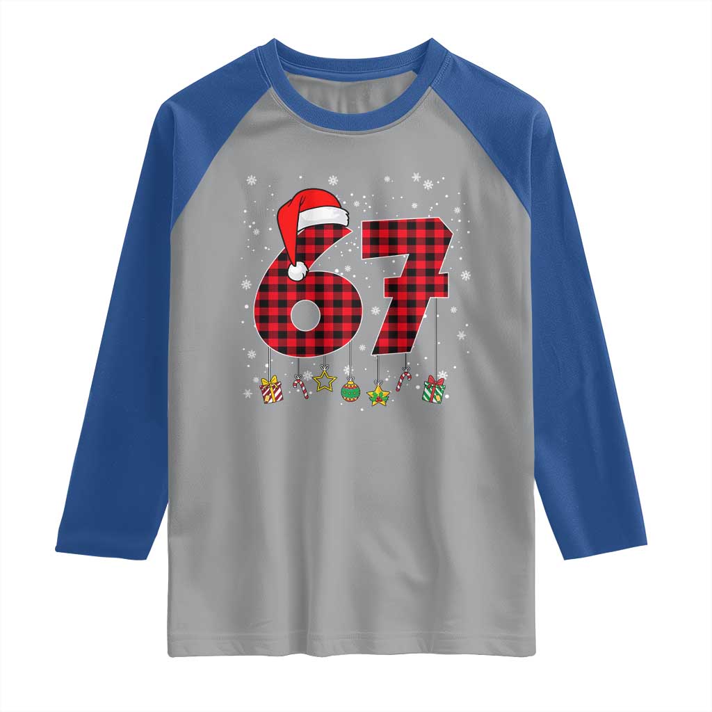 67 Christmas Raglan Shirt Funny Six Seven 6 7 Meme Gen Alpha Slang - Wonder Print Shop