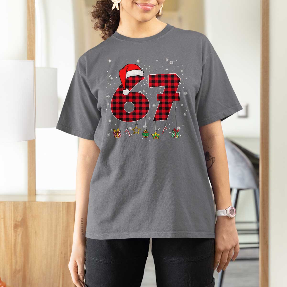 67 Christmas T Shirt For Women Funny Six Seven 6 7 Meme Gen Alpha Slang - Wonder Print Shop