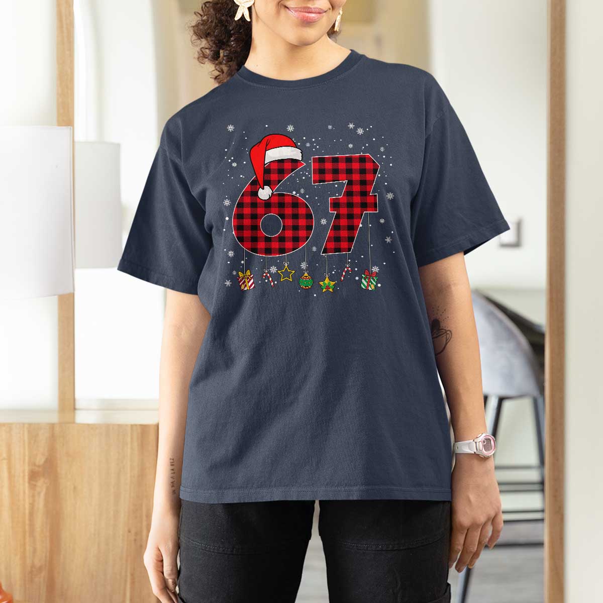 67 Christmas T Shirt For Women Funny Six Seven 6 7 Meme Gen Alpha Slang - Wonder Print Shop