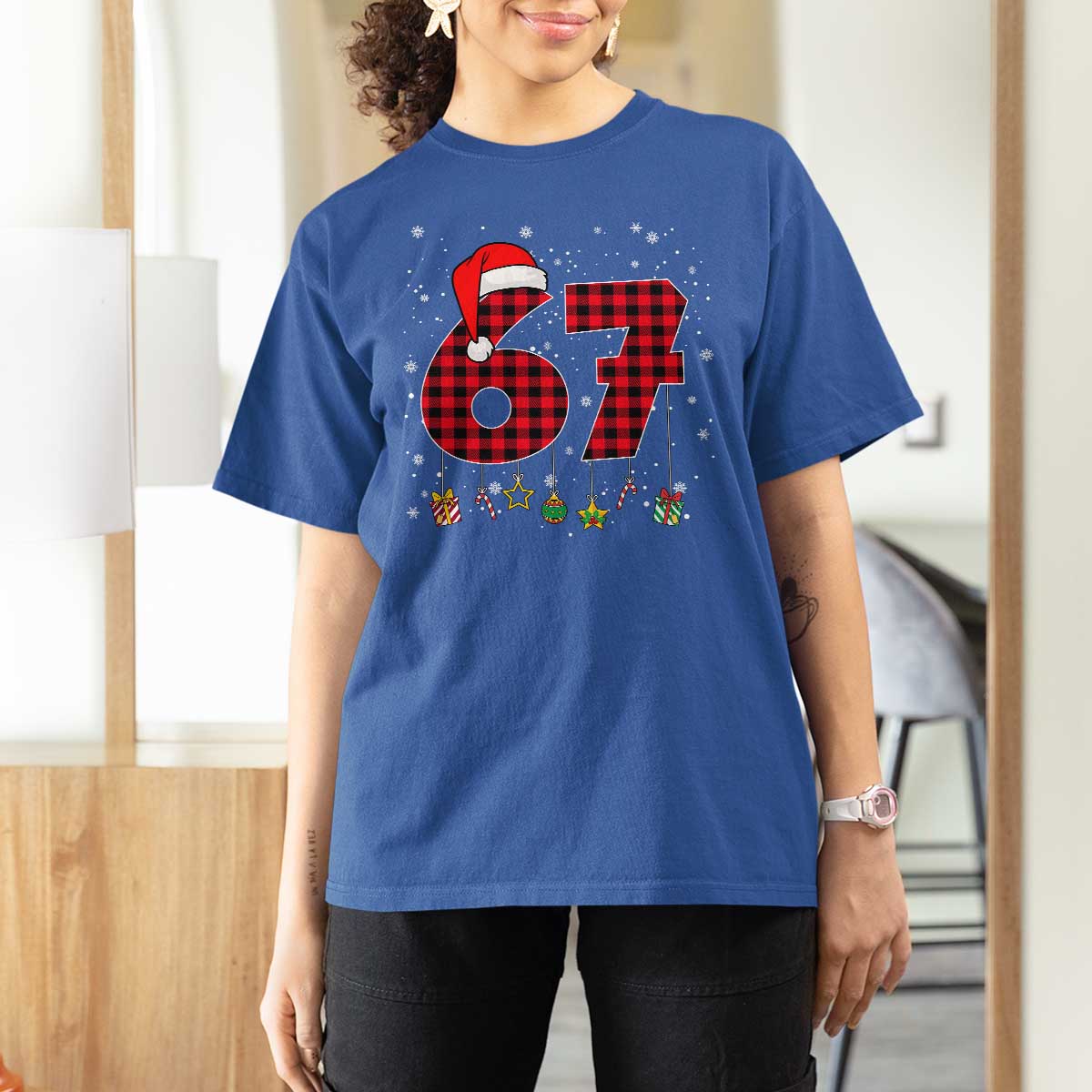 67 Christmas T Shirt For Women Funny Six Seven 6 7 Meme Gen Alpha Slang - Wonder Print Shop
