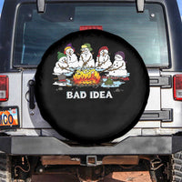 Christmas Snowman Campfire Spare Tire Cover Bad Idea Melting Snowman Family Roasting Marshmallows - Wonder Print Shop