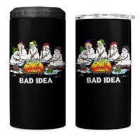 Christmas Snowman Campfire 4 in 1 Can Cooler Tumbler Bad Idea Melting Snowman Family Roasting Marshmallows - Wonder Print Shop