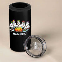 Christmas Snowman Campfire 4 in 1 Can Cooler Tumbler Bad Idea Melting Snowman Family Roasting Marshmallows - Wonder Print Shop