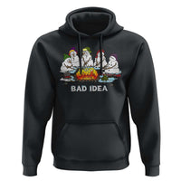 Christmas Snowman Campfire Hoodie Bad Idea Melting Snowman Family Roasting Marshmallows - Wonder Print Shop