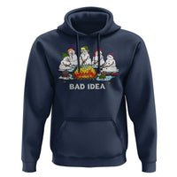 Christmas Snowman Campfire Hoodie Bad Idea Melting Snowman Family Roasting Marshmallows - Wonder Print Shop