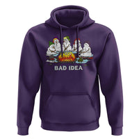 Christmas Snowman Campfire Hoodie Bad Idea Melting Snowman Family Roasting Marshmallows - Wonder Print Shop
